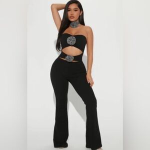 Black cut out jumpsuit